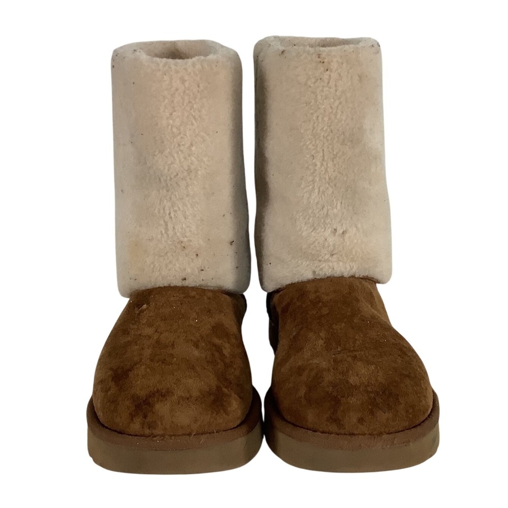 UGG Classic Short Dual Face‎ Shearling Boots Chestnut Suede 1110476 Women 9